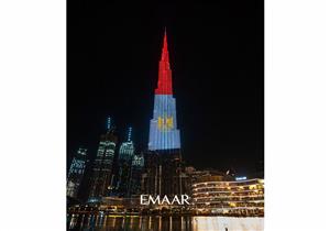 "برج خليفة" يتزين بعلم مصر احتفالاً بثورة يوليو