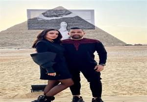 صور| درة بصحبة زوجها هاني سعد في زيارة للأهرامات.. وهكذا علّقت