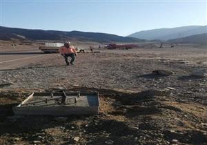 تركيب 204 عمود بطريق مبارك في جنوب سيناء