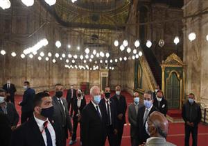 الرئيس التونسي يزور مسجد عمرو بن العاص ومتحف الحضارة (صور)