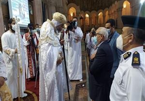 بالصور.. "الغضبان" يزور كاتدرائية العذراء لتهنئة "مطران بورسعيد" بعيد القيامة  