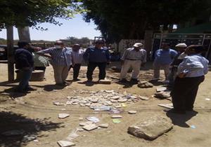 صور.. هبوط أرضي في مطاي بالمنيا