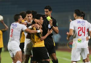 بالفيديو والصور.. هتافات ومشادة شيكابالا والبدري بمباراة الزمالك والإنتاج