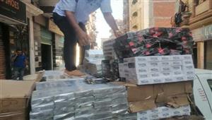   ضبط 2400 علبة سجائر و250 بطاقة تموينية في حملة بالجيزة