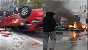 "حرائق".. اشتباكات بين الجمهور المغربي والشرطة البلجيكية (فيديو وصور)