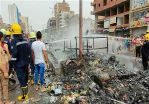  الحماية المدنية تنقذ موقف المنيب من نيران مخلفات كوبري الجيزة المعدني