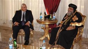 المستشار عدلى منصور يهنئ البابا تواضروس الثانى بعيد القيامة