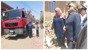 مصرع طفلتين في انهيار منزل من طابقين بسوهاج- صور  