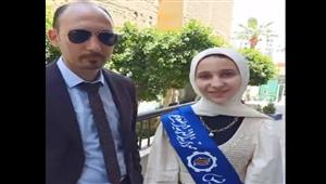 كرمها المحافظ وأثنى عليها.. "جنا" من أوائل الإعدادية في السويس دون دروس