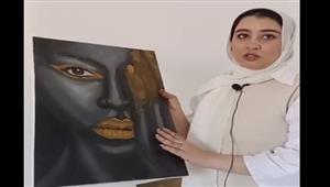 اللوحة بـ600 جنيه.. نانسي فتاة تبدع في الرسم على الزلط بالشرقية