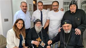 بالصور- عودة الأنبا باخوميوس إلى إيبارشية البحيرة بعد رحلة علاجية قصيرة في لندن