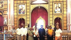 بالصور- وفد بنك التنمية الإفريقي يزور مسجد المصطفى وكاتدرائية السمائيين  بشرم الشيخ