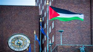 تضامنًا مع غزة.. بلدية أوسلو العلم الفلسطيني أمام مقرها