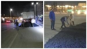 القاهرة: تركيب مطبات صناعية في شارع الفسطاط أمام متحف الحضارات