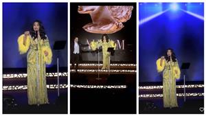  أحلام بفستان الريش في حفلها بجدة والجمهور يعلق: "ملكة الأناقة"