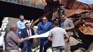 النيابة الإدارية تعاين موقع حريق مصنع كيماويات بالمنوفية