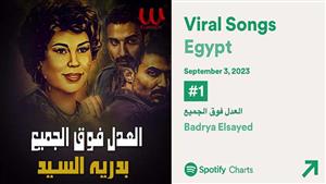 "العدل فوق الجميع" تتصدر الأغاني الأكثر انتشارًا في مصر على Spotify  