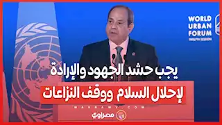 السيسي: يجب حشد الجهود والإرادة لإحلال السلام  ووقف النزاعات