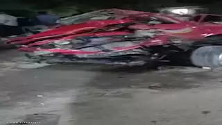 العربية تحولت لخردة.. مصرع 3 شباب في حادث مروري بمدينة الصف