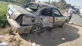 تصادم سيارتين على طريق المريوطية والحصيلة 3 مصابين