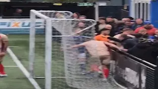 إلغاء مباراة كرة قدم بعد ضرب حارس المرمى للمشجع.. ماذا حدث؟