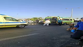 إصابة 11 شخصًا في حادث تصادم ميكروباص بطريق الصالحية بالشرقية