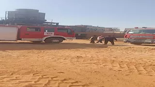 السيطرة على حريق ضخم في مصنع أغذية بمدينة السادات (صور)