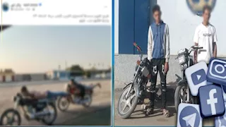 ضبط شخصين يقودان بسرعة جنونية ويؤديان حركات خطرة بالفيوم