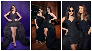 "فستان قصير".. مي عمر تخطف الأنظار بإطلالة جريئة من عرض أزياء في باريس