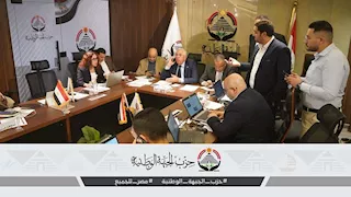 قيادات الجبهة الوطنية يتابعون سير انتخابات النواب من داخل الغرفة المركزية للحزب 