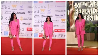 "بدلة بينك".. سامية طرابلسي تتألق في مهرجان القاهرة السينمائي
