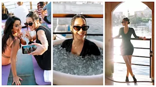 "تستعرض رشاقتها".. جلسة تصوير لـ بسمة بوسيل بملابس رياضية بجوار النيل