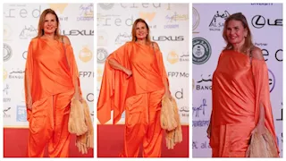 بـ"البرتقالي المبهج".. إطلالة مميزة لـ يسرا في مهرجان القاهرة السينمائي