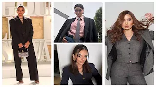 أسماء جلال ونسرين طافش.. 20 صورة لنجمات الفن بـ"البدلة"