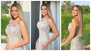 "فستان طويل".. ريم مصطفى تبرز إطلالتها من حفل زفاف ابنها