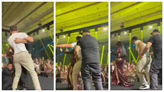 فيديو وصور..اقتحام معجب على مسرح حفل هيفاء وهبي وتدخل الأمن لإنقاذها