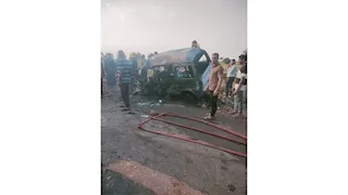 السوزوكي تفحمت.. مصرع شخصين في حادث مروع بالقليوبية