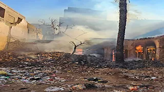 بالصور- السيطرة على حريق داخل منزل مهجور بأسيوط