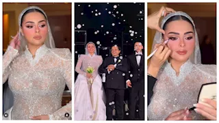 فستان محتشم وأنيق ..10 صور من حفل زفاف فريدة ابنة محمد هنيدي