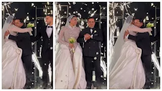 بالأحضان.. الصور الأولى من كواليس حفل زفاف فريدة ابنة محمد هنيدي