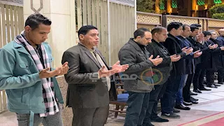 الصور الأولى من عزاء الفنان الراحل سعيد مختار