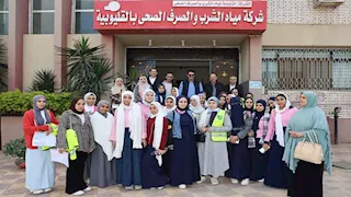 طالبات "بنها الثانوية الصناعية" في زيارة توعوية لمحطة مياه
