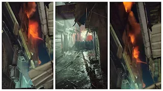 بعد نصف ساعة من الإغلاق.. ماس كهربائي يحرق 4 طوابق بمول المنصورة (صور)