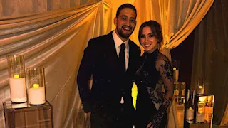 بصحبة زوجها.. رنا رئيس تنشر صورًا من حفل زفاف بنتايك لاعب الزمالك