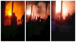 إخماد حريق هائل التهم منزلين في أشمون  (صور)