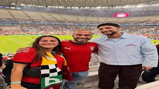 5 صور لظهور ابنة ميشيل يانكون مع زوجها في بطولة كأس العرب