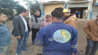  كسر بخط مياه على طريق "منوف- كمشوش" فى المنوفية -صور