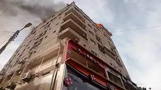 إصابة 7 أشخاص باختناق.. آخر تطورات حريق فندق أسوان السياحي -صور
