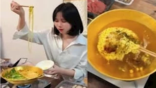 أثارت الجدل بسعره الخيالي.. امرأة تأكل في طبق من الذهب الخالص