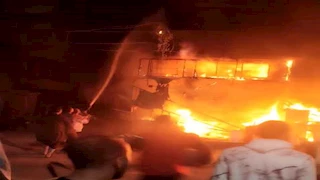 حريق في محل مواسير مياه ببولاق أبو العلا